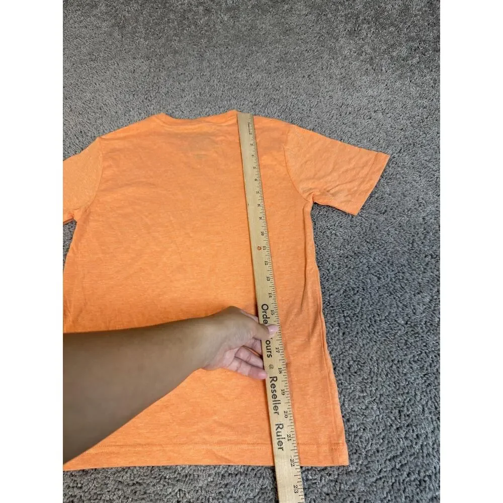 Tommy Hilfiger Shirt Boys Small 8-10 Orange Short Sleeve Tagless Logo Cotton